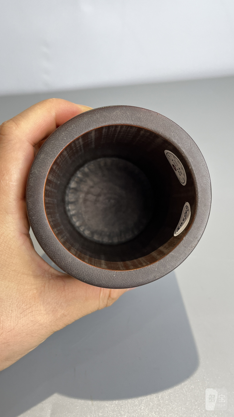 清 竹雕百业来财诗文笔筒 - 图8